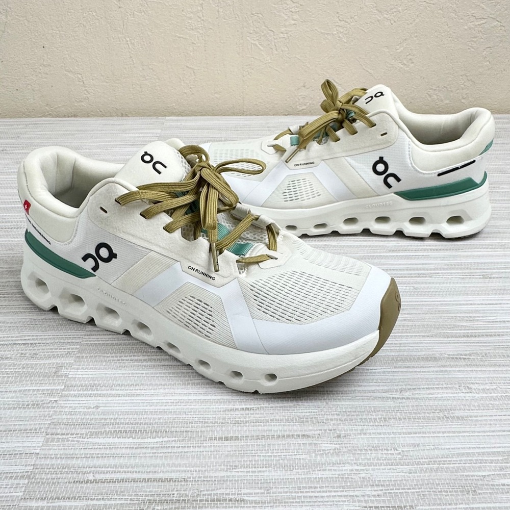 On Mens Cloudrunner 2 Shoes Size 8.5  White Walking Running Gym Training